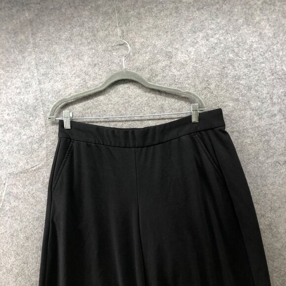 Gap Crop Wide Leg Knit Pants Womens LP Black Trouser Ponte Comfort High Rise - Picture 3 of 10